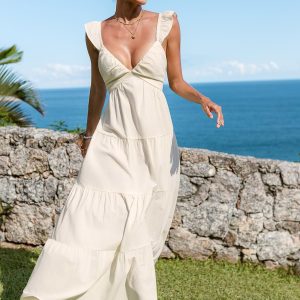 Buttercream Beige Midi Dress