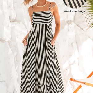 Subtle Lines Striped Maxi Dress
