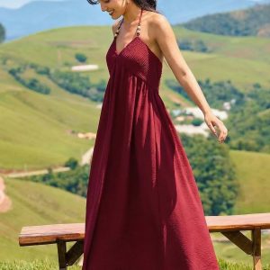 Wine Not Burgundy Maxi Dress