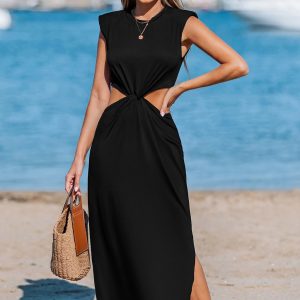 Chic Temptation Black Midi Dress