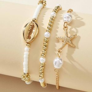 Sea Foam Treasures Beaded Bracelet Set
