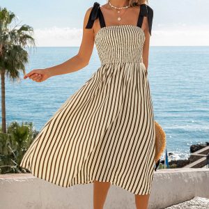 Y-Axis Striped Midi Dress