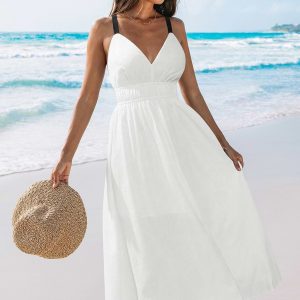 Glow Figure White Maxi Dress