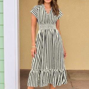 Sunset Cruise Striped Midi Dress