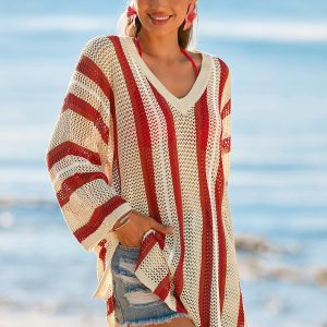 Funhouse Striped Cover-Up Mini Dress