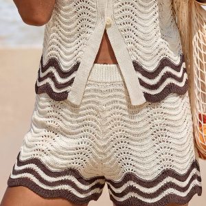 Go Have Fun Beige Cover-Up Shorts