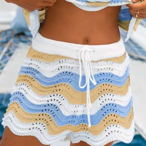 Feeling Butterflies Striped Cover-Up Shorts