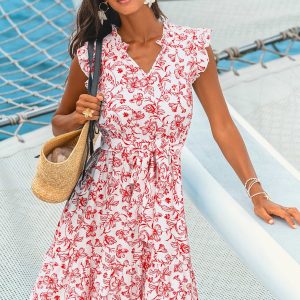 Porcelain Meadow Floral Mini Dress