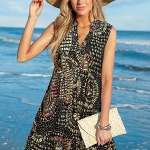 Majestic Abstract Cover-Up Mini Dress