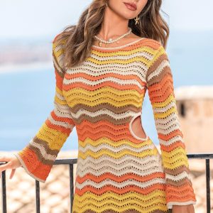 Dusk Striped Cover-Up Mini Dress
