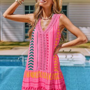 So Cliché Geo Cover-Up Mini Dress