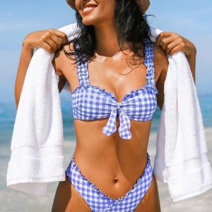 Head in the Clouds Gingham Bikini Set
