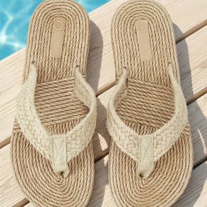 Step It Up Straw Flip Flops