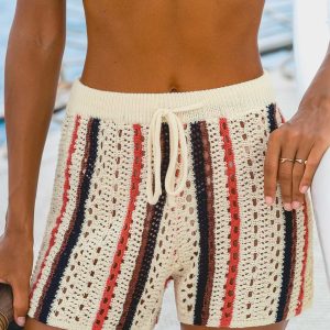 Up in Smoke Striped Cover-Up Shorts