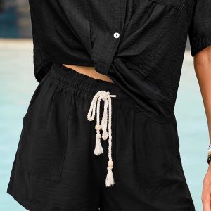 Out to Sea Black Shorts