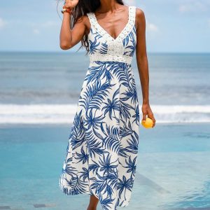 Beach Wandering Tropical Maxi Dress