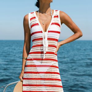 Bright Mood Striped Cover-Up Mini Dress