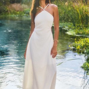 Tiki Terrace White Maxi Dress
