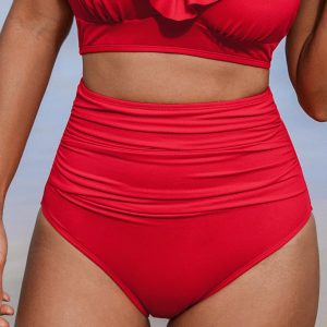Super Bloom Red Slim Sculpt High-Rise Bikini Bottoms