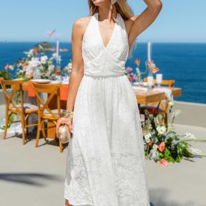 Belle of the Ball White Midi Dress