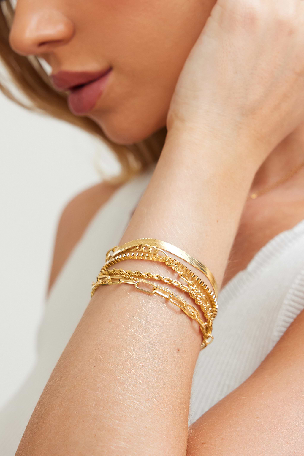 Full Circle Gold-Tone Bracelet Set - Image 2