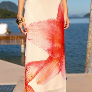 Draped in Petals Floral Maxi Skirt