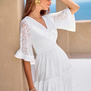 Divine Rose White Mini Dress
