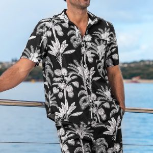 Contrast Palms Tropical Shirt
