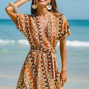 Artistic Talent Abstract Cover-Up Mini Dress