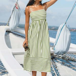 So Grounding Striped Maxi Dress
