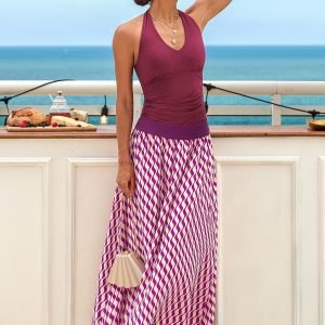 Meet You at Dusk Abstract Midi Skirt