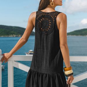 Little Darling Black Cover-Up Mini Dress
