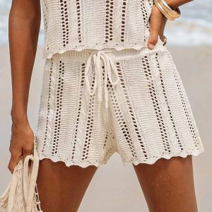 Off Grid Beige Cover-Up Shorts