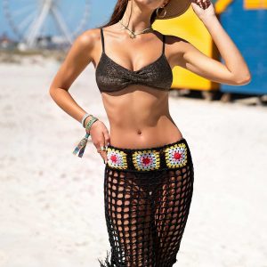 Sand Dollar Black Cover-Up Sarong