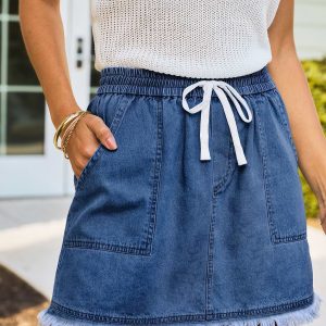 At the Dock Blue Mini Skirt