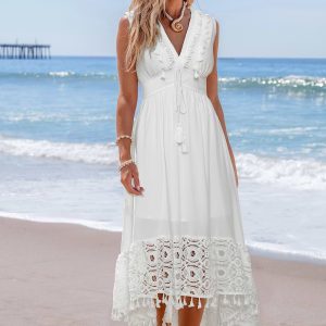 Luna Glow White Midi Dress