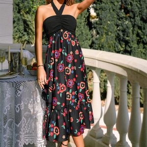 Amaretto Floral Midi Dress