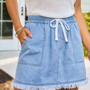 At the Dock Blue Mini Skirt