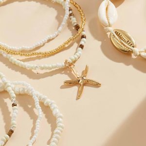 Shell Kissed Beaded Bracelet Set