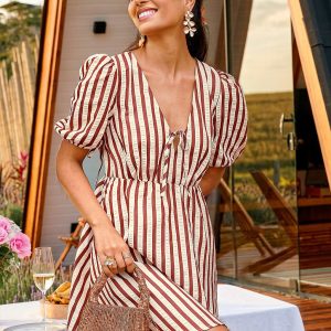 Cherry Vanilla Striped Mini Dress