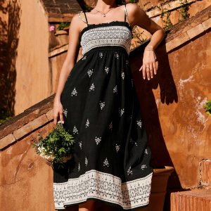 Midnight Love Ornate Midi Dress