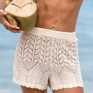 Summer Break Beige Cover-Up Shorts