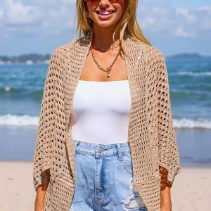 Sandy Beach Khaki Cover-Up Kimono