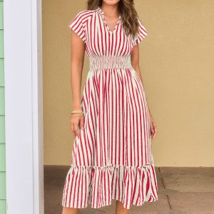 Sunset Cruise Striped Midi Dress